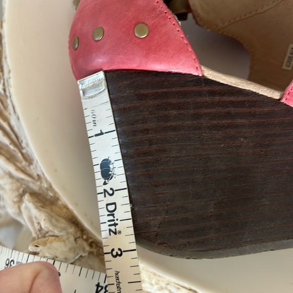 CAT-Caterpillar red distressed leather platform sandal - sz 8.5 - Picture 8 of 9